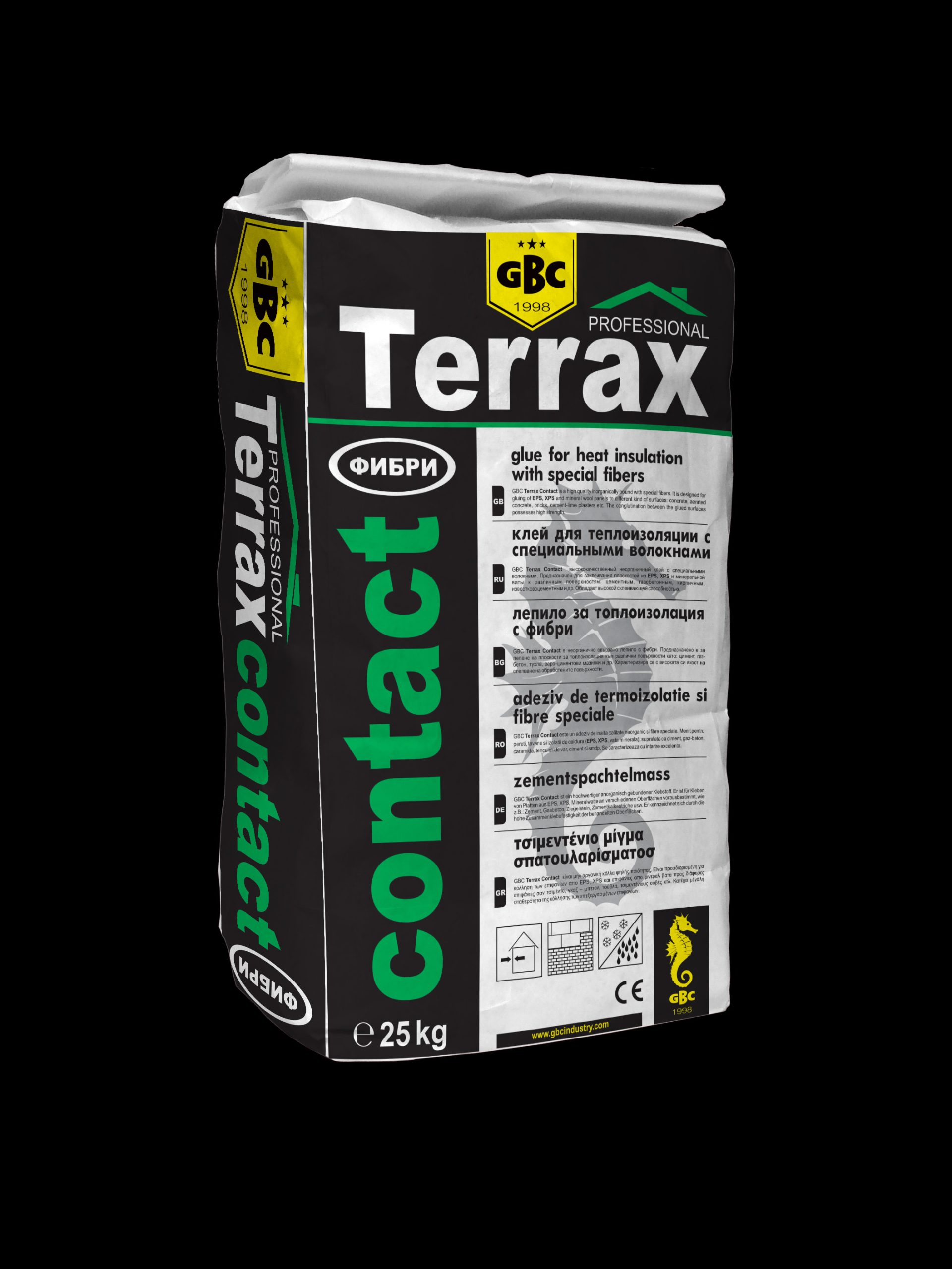 GBC Terrax Contact - Циментово лепило за топлоизолация с с фибри за ETICS