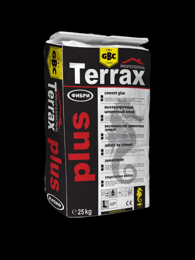 GBC Terrax Plus - Циментово лепило клас С2T с фибри